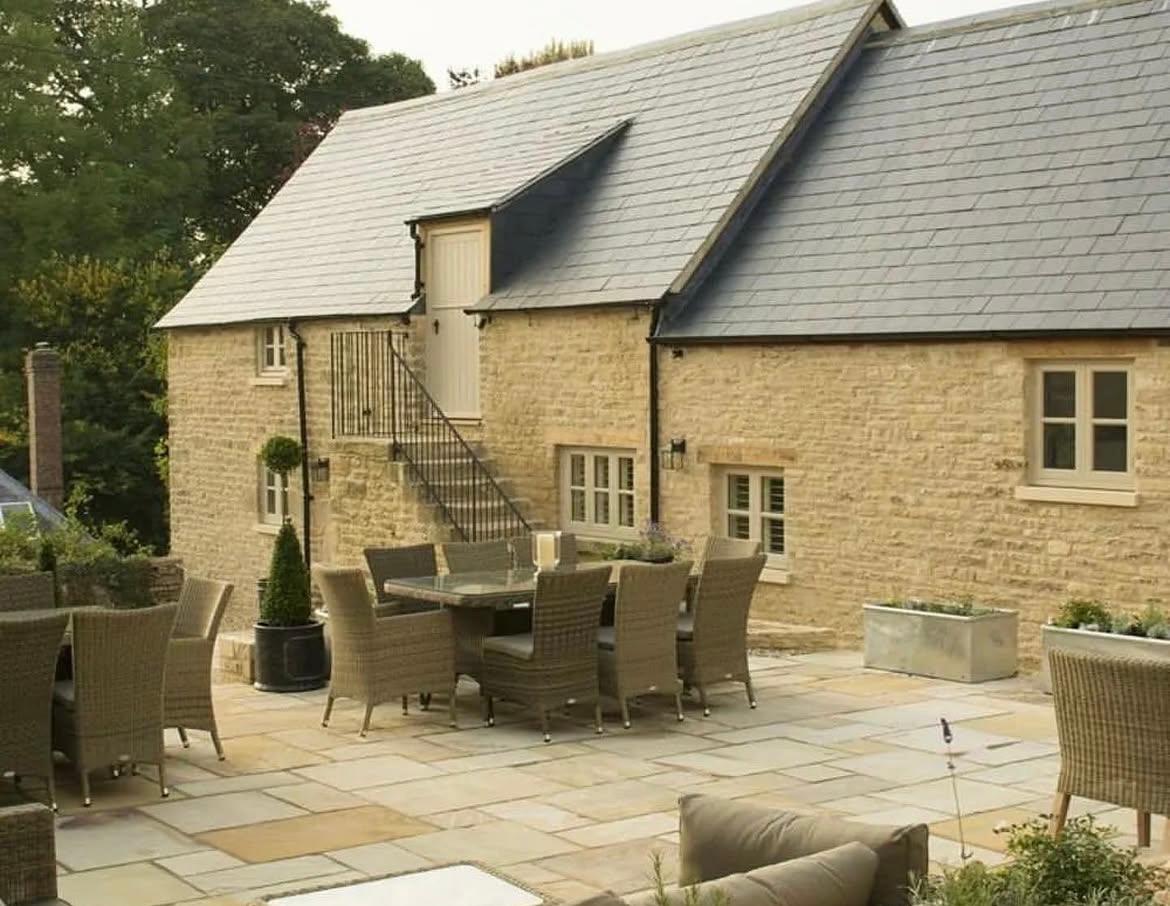 Stone terrace and gardens